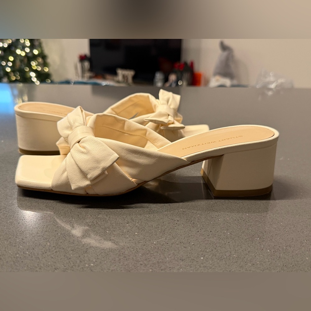 STUART WEITZMAN Sofia 45MM Bow Leather Sandals Size 6.5 - Picture 7 of 13